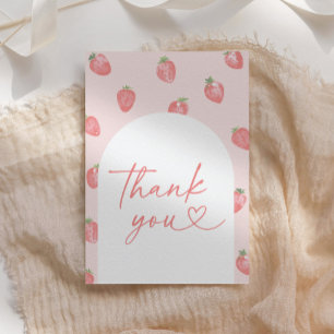 Carte De Remerciements Baby shower aux fraises