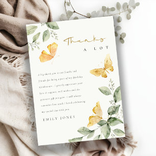 Carte De Remerciements Baby shower aux papillons du Jardin mignon