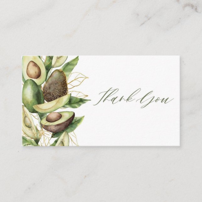 Carte de remerciements Baby shower Avocado (Devant)