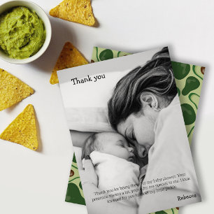 Carte De Remerciements Baby shower Avocado