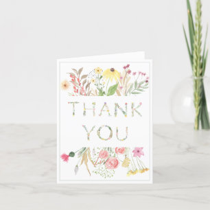 Carte De Remerciements Baby shower Baby shower Alphabet Floral Watercolor