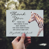 Carte de remerciements Baby shower Baby Zebra