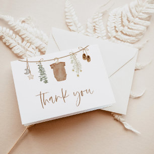 Carte de remerciements baby shower, Bébé non sexis