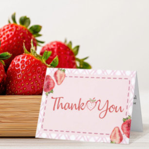 Carte De Remerciements Baby shower Berry Sweet Strawberry