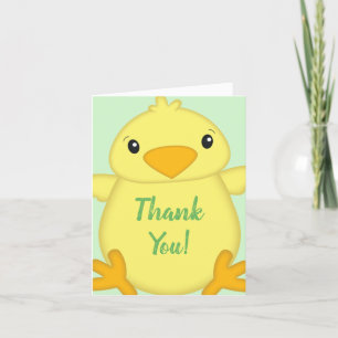Carte De Remerciements Baby shower blanc vert