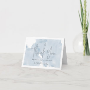 Carte De Remerciements Baby Shower Bleu Aquarelle