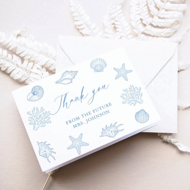 Carte De Remerciements Baby Shower Bleu Côtier (Créateur téléchargé)
