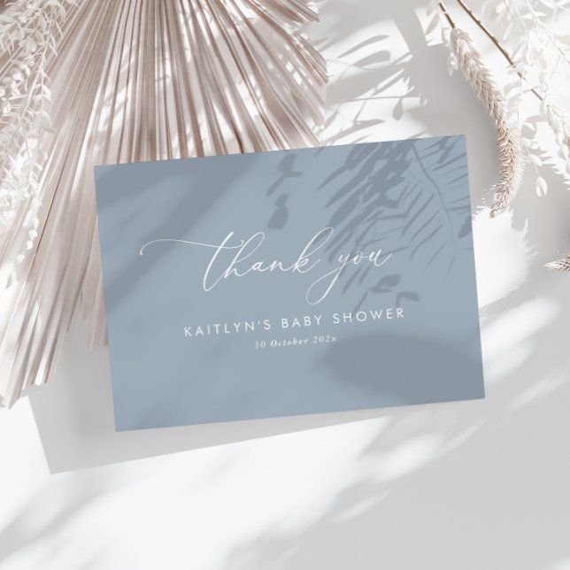 Carte De Remerciements Baby shower bleu Dusty (Créateur téléchargé)