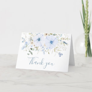 Carte De Remerciements Baby shower bleu Dusty Baby Bloom