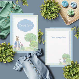 Carte De Remerciements Baby shower bleu lapin