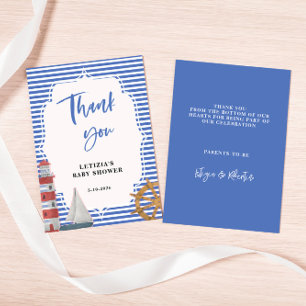 Carte De Remerciements Baby Shower Bleu Marin