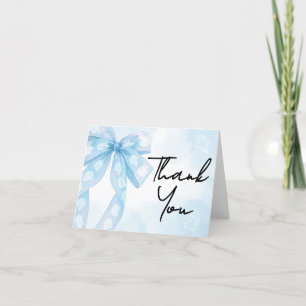 Carte De Remerciements Baby shower Blue Bow Little Boo