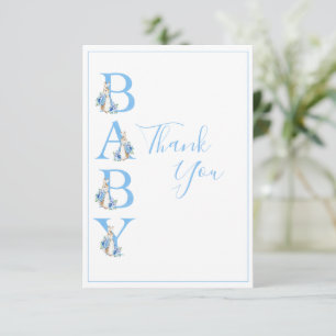 Carte De Remerciements Baby shower Blue Peter Rabbit