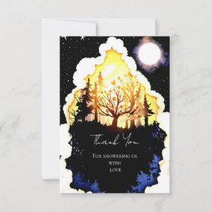 Carte De Remerciements Baby Shower Bohème dans les Bois