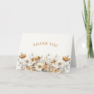 Carte De Remerciements Baby Shower Bohème Fleur Sauvage Terracotta Automn