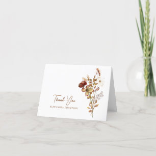 Carte De Remerciements Baby Shower Bohème Rustique Terre Nature Botanique