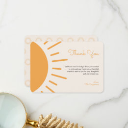 Carte De Remerciements Baby shower Boho Sunshine