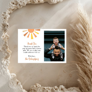 Carte De Remerciements Baby shower Boho Sunshine Photo