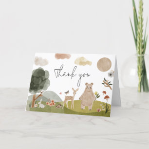 Carte De Remerciements Baby shower Boho Woodland