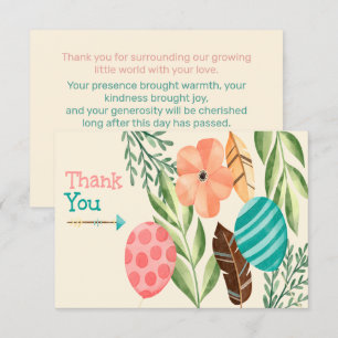 Carte De Remerciements Baby Shower Botanique