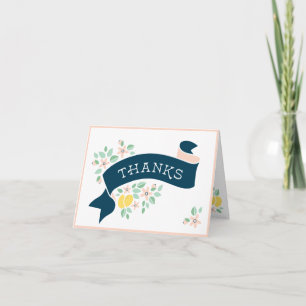 Carte De Remerciements Baby shower botanique jaune citron