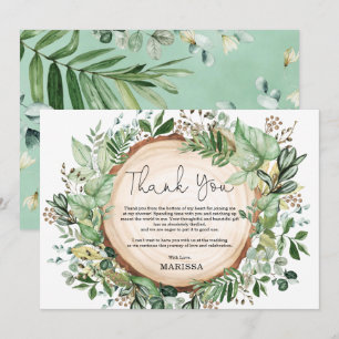 Carte De Remerciements Baby Shower Botanique Rustique