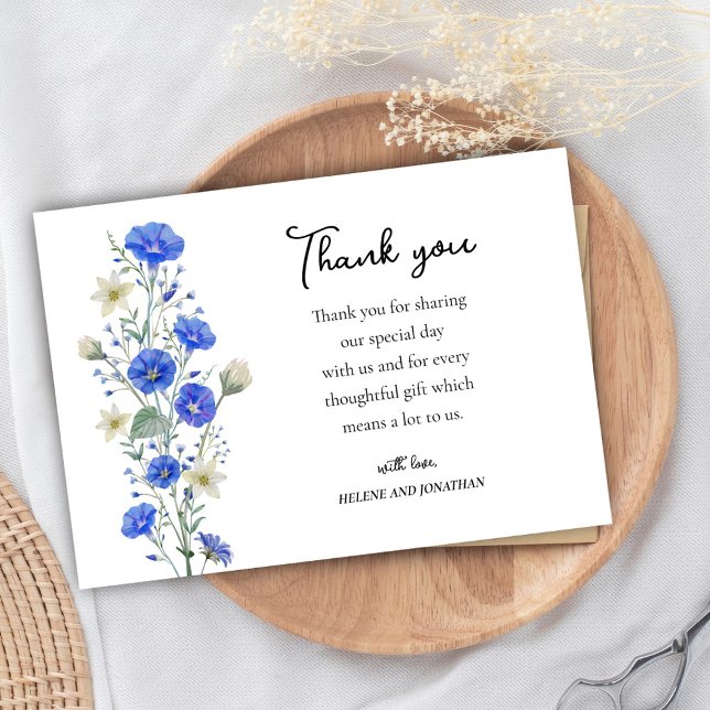 Carte De Remerciements Baby shower botanique rustique moderne fleur sauva (Wildflower Modern Rustic Botanical Baby Shower Thank You Card)