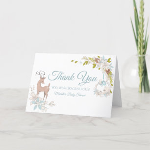 Carte De Remerciements Baby shower Boy Woodland