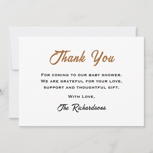 Carte De Remerciements Baby shower Brown Teddy Bear Nous Pouvons Attendre (Devant)