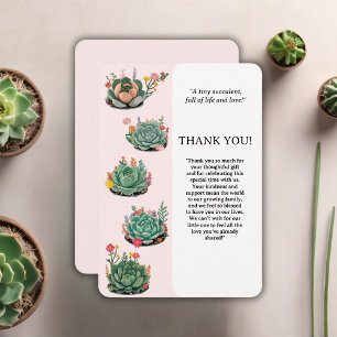 Carte De Remerciements Baby Shower Cactus Succulent Moderne