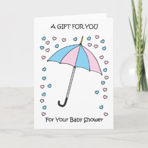Carte De Remerciements Baby shower cadeau Confetti et parapluie