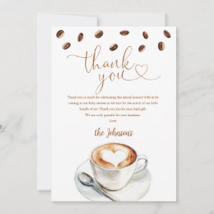 Carte De Remerciements Baby Shower Café Grain de Café