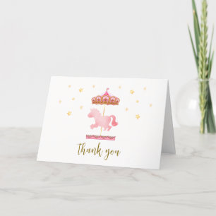 Carte De Remerciements Baby shower Carnaval Elégant en or rose