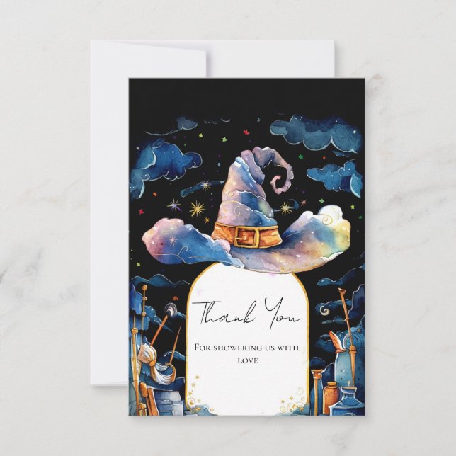 Carte De Remerciements Baby shower Casquette de l'Assistant simple modifi (Devant)