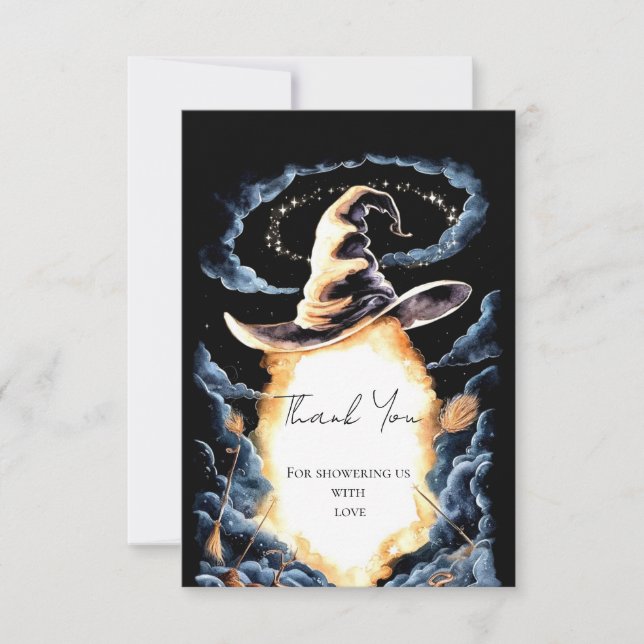 Carte De Remerciements Baby shower Casquette Little Wizard (Devant)