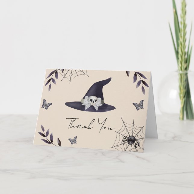 Carte De Remerciements Baby shower Casquette Neutral Simple Little Boo Wi (Devant)