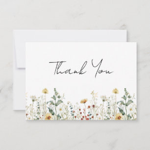 Carte De Remerciements Baby Shower Champ de Fleurs Sauvages d'Été