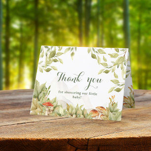 Carte De Remerciements Baby Shower Champignon de Forêt