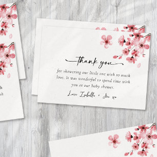 Carte De Remerciements Baby shower Cherry Blossom