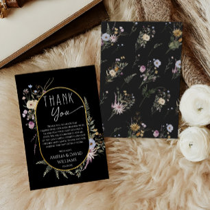 Carte De Remerciements Baby-Shower chic et moderne noir