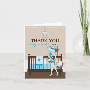 Carte de remerciements Baby shower Chic Modern Mom