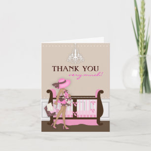 Carte de remerciements Baby shower Chic Modern Mom