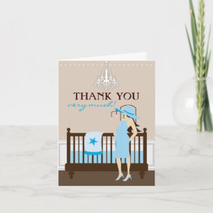 Carte de remerciements Baby shower Chic Modern Mom