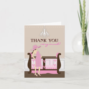 Carte de remerciements Baby shower Chic Modern Mom