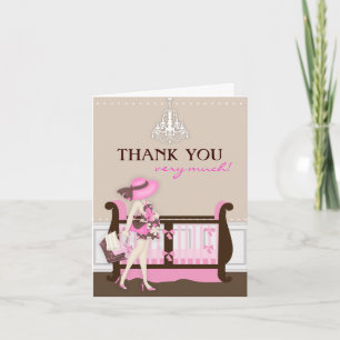 Carte de remerciements Baby shower Chic Modern Mom