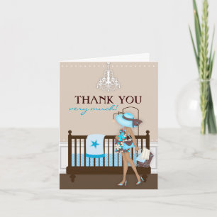 Carte de remerciements Baby shower Chic Modern Mom