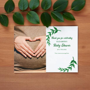 Carte De Remerciements Baby Shower Chic Végétal
