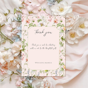 Carte De Remerciements Baby shower chinois rose floral
