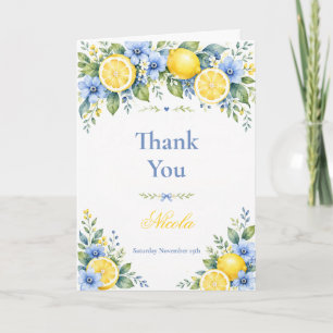 Carte De Remerciements Baby Shower Citron Bleu