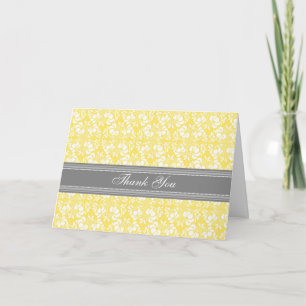 Carte de remerciements Baby shower citron gris dam